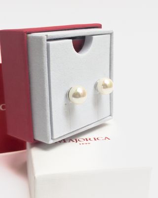 Pendientes Majorica Perla Plata 8mm Lyra