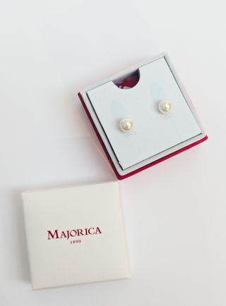 Pendientes Majorica Perla Plata 8mm Lyra