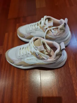 Tenis Pepe Jeans Beige y Rosa Mujer