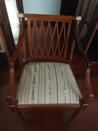 Conjunto 5 sillas antiguas inglesas