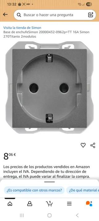 Base de enchufe Simon S270