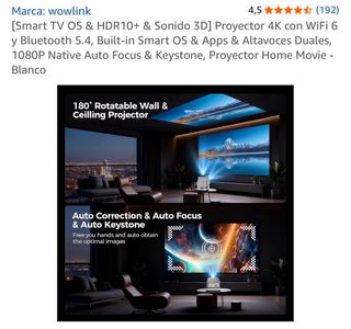 Proyector Wowlink W350 Blanco