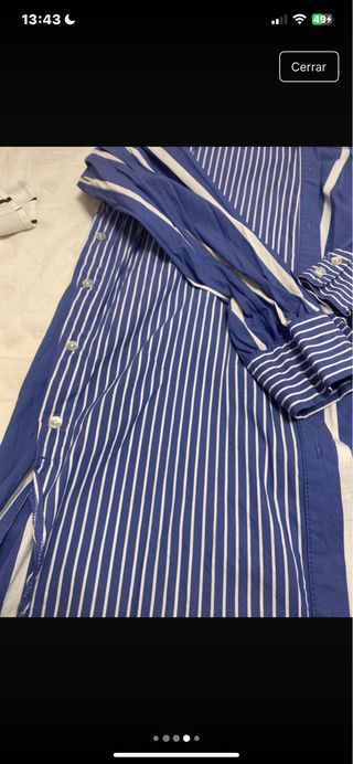 Camisa larga rayas azul y blanco Talla L
