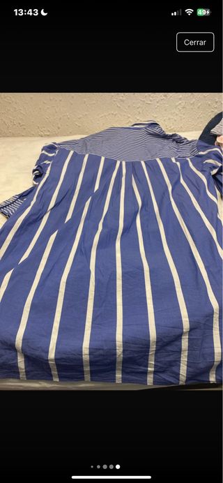 Camisa larga rayas azul y blanco Talla L