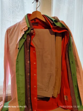 Lote Ropa Caballero 8 pantalones y 6 camisas.