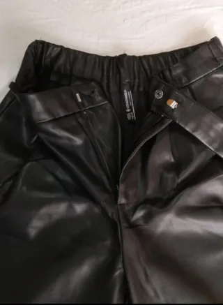 Pantalón ancho negro mujer
