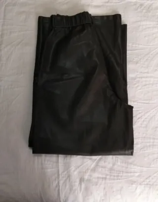 Pantalón ancho negro mujer