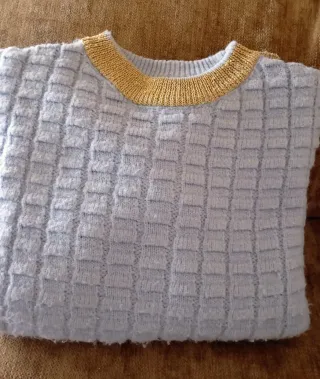 Jersey mujer talla S/M azul y dorado