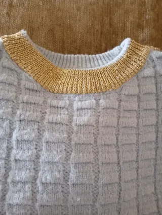 Jersey mujer talla S/M azul y dorado