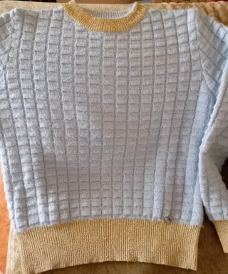 Jersey mujer talla S/M azul y dorado