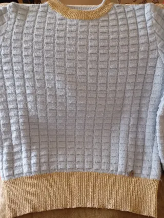 Jersey mujer talla S/M azul y dorado