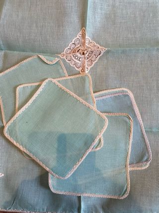 Tovaglia Lino con Pizzo e 6 tovaglioli