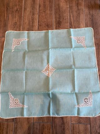 Tovaglia Lino con Pizzo e 6 tovaglioli