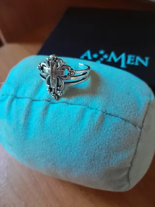 Anello uomo croce argento