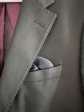 Chaqueta Zara Hombre Negra Forro Morado