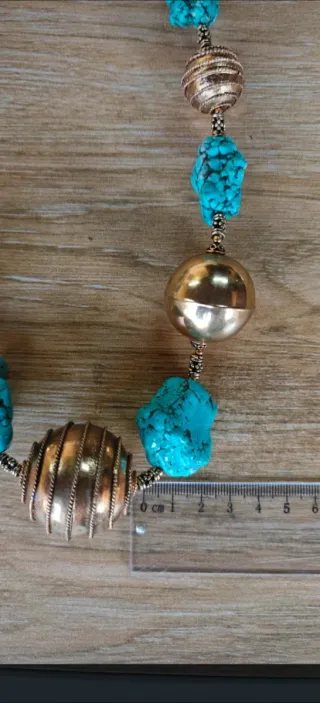 Collar Alcozer & J Dorado y Turquesa