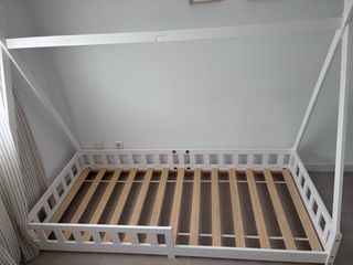 Cama Tipi Infantil Blanca 90x200cm