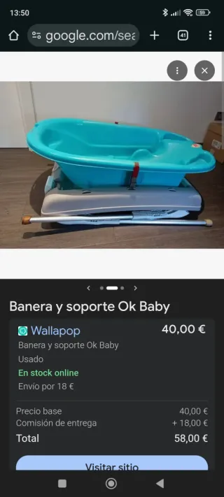 Bañera OkBaby + soporte incluido para bebe / niño