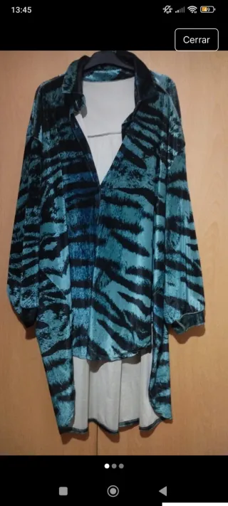 Camisón estampado animal print azul