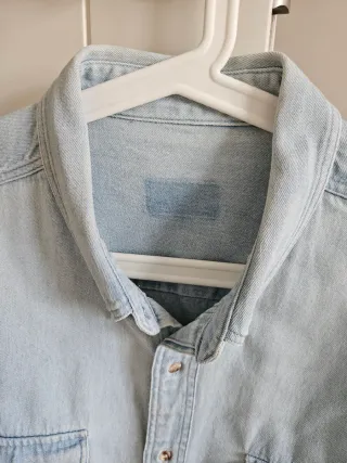 Camisa vaquera azul claro unisex T aproximada M