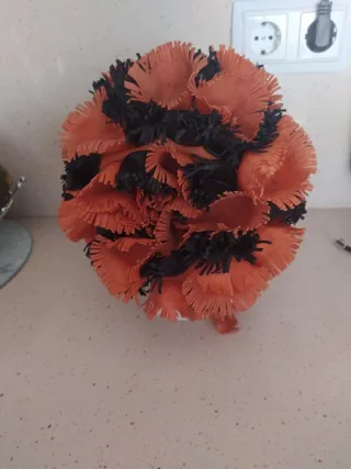 Gorro de baño playa años 60 naranja y negro