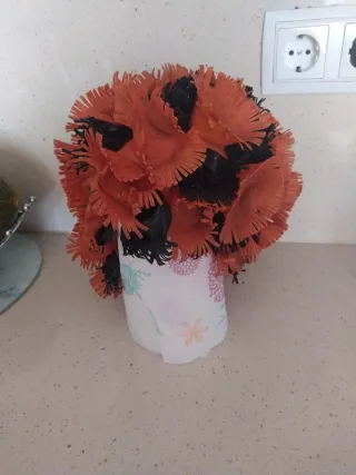 Gorro de baño playa años 60 naranja y negro