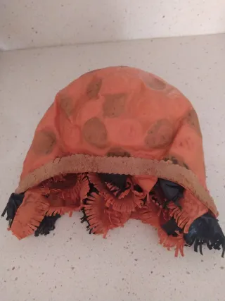 Gorro de baño playa años 60 naranja y negro