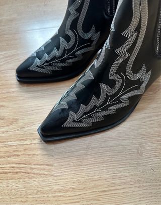 Botines Cowboy Negros Talla 38
