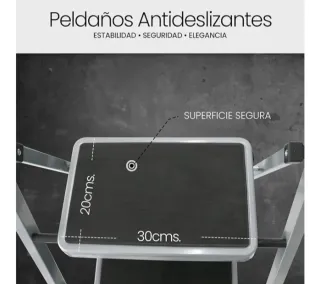 Escalera 2 peldaños blanca