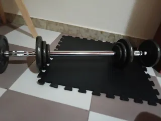 Set Manubri Cromati con Pesi e Fermacollo