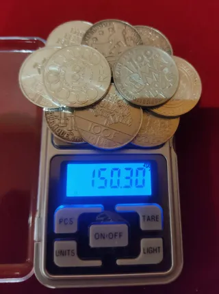 10 Monedas 100 Francos Plata Francia