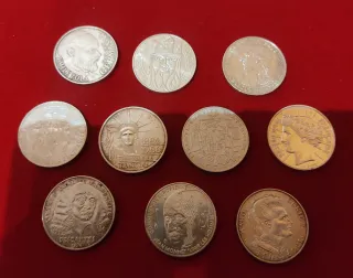 10 Monedas 100 Francos Plata Francia