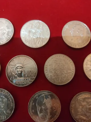 10 Monedas 100 Francos Plata Francia