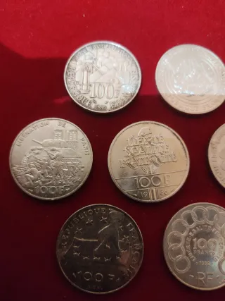 10 Monedas 100 Francos Plata Francia