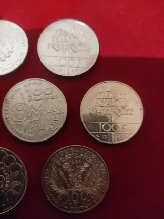 10 Monedas 100 Francos Plata Francia