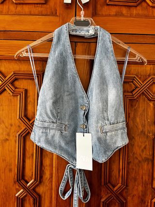 Chaleco Top Denim Zara Talla Única