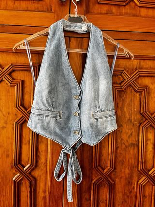 Chaleco Top Denim Zara Talla Única