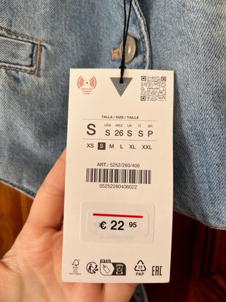 Chaleco Top Denim Zara Talla Única