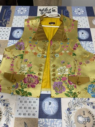 Chaleco Fallero Dorado Bordado Talla Única