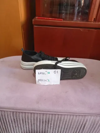 Zapatilla XFootwear Talla 36 Negra y Blanca