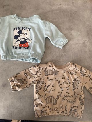2 Felpe Primark Bambino Mickey e Dinosauri