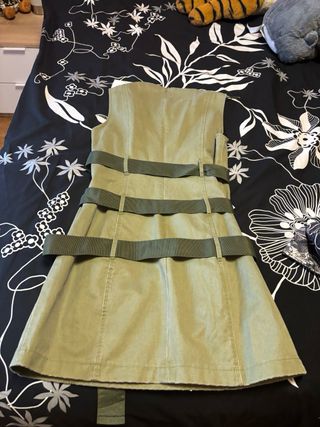 Vestido Zara caqui con cinturón