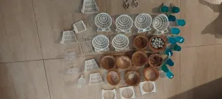 Lote Accesorios Pájaros Jaulas Nidos Bebederos