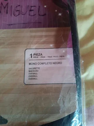 Mono Negro Infantil Talla 6-8