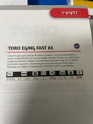 Caña Hart Toro Eging Fast 83.