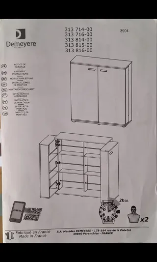 Zapatero de madera 108x100x33 cm