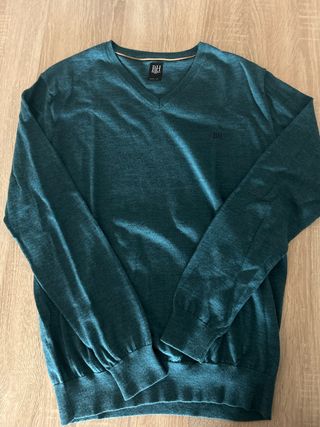 Jersey Hombre cuello pico Pedro del Hierro verde
