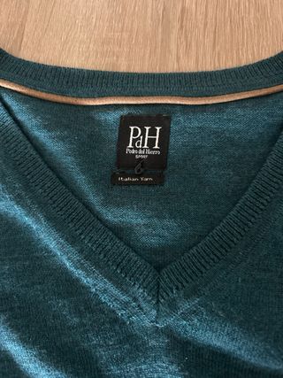 Jersey Hombre cuello pico Pedro del Hierro verde