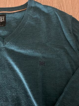 Jersey Hombre cuello pico Pedro del Hierro verde