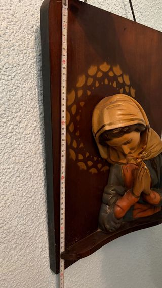 Cuadro Virgen madera tallada